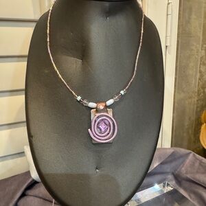 Patricia Lynn Artsy Elegant Purple Pendant Necklace 2006‎
